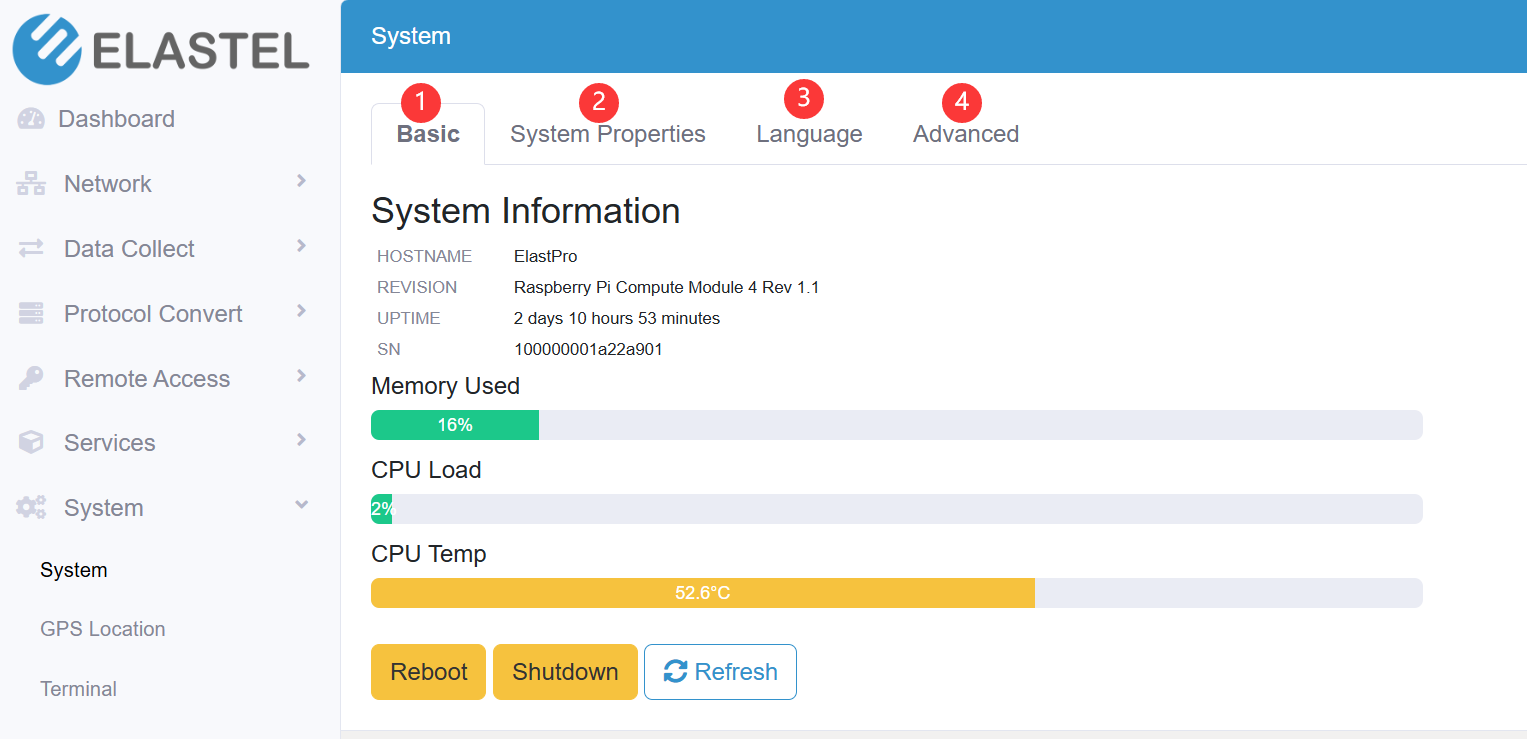 system setting